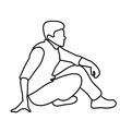 © zolotons - isolated sketch male sitting on the ground