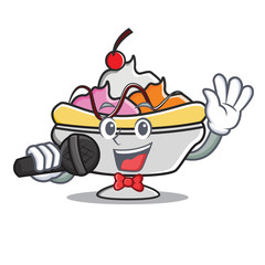 Poster - Singing banana split mascot cartoon