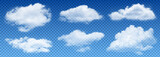 Fototapeta  - transparent isolated vector clouds
