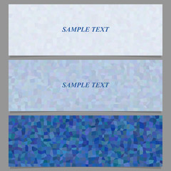 Wall Mural - blue colored abstract tiled rectangle pattern banner design set