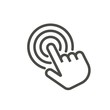 Click icon vector. Line touch finger symbol.
