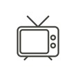 Tv icon vector. Outline television, line old tv symbol.