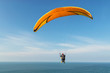 people practicing paragliding with the sea in the background