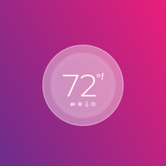 Sticker - digital smart thermostat vector illustration