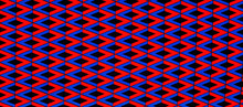 Knitted Fabric Texture; Background. Red (brown) Blue Black Geometric Shapes