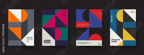 Retro geometric covers design. Eps10 vector. Slika na platnu