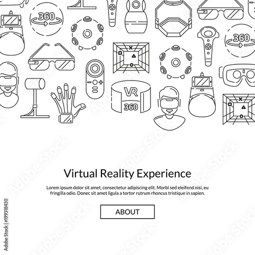 Juliste Vector background with linear style virtual reality elements