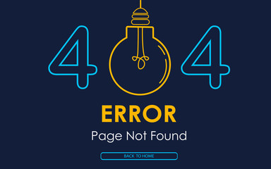 Wall Mural - 404 error page not found vector lamp graphic background
