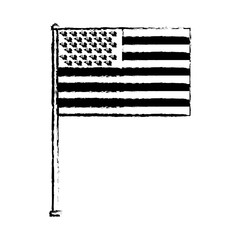 Wall Mural - united state of america flag in pole symbol vector illustration sketch