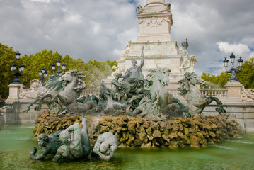 Fountain in Bordeaux, France. 