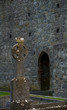 Ardfert Cathedral ruins with celtic cross