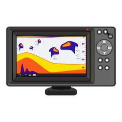 Fish finder echo sounder vector illustration