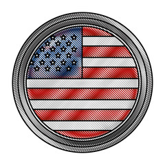 Wall Mural - flag of united state of america button memorial icon vector illustration drawing