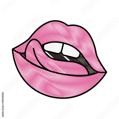 picture Lips With Tongue Out Drawing https stock adobe com images female mouth tongue out teeth vector illustration drawing 199358046 start checkout 1 content id 199358046