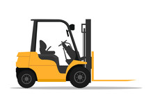 Stock Forklift With Fork Extensions
