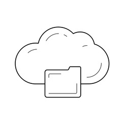 Sticker - Cloud storage vector line icon isolated on white background. Cloud folder line icon for infographic, website or app.