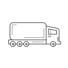 Poster - Semi-truck vector line icon isolated on white background. Delivery semi-truck line icon for infographic, website or app. Icon designed on a grid system.