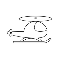 Sticker - Helicopter vector line icon isolated on white background. Helicopter line icon for infographic, website or app. Icon designed on a grid system.