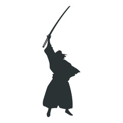 Wall Mural - samurai silhouette warrior sword ninja japanese katana