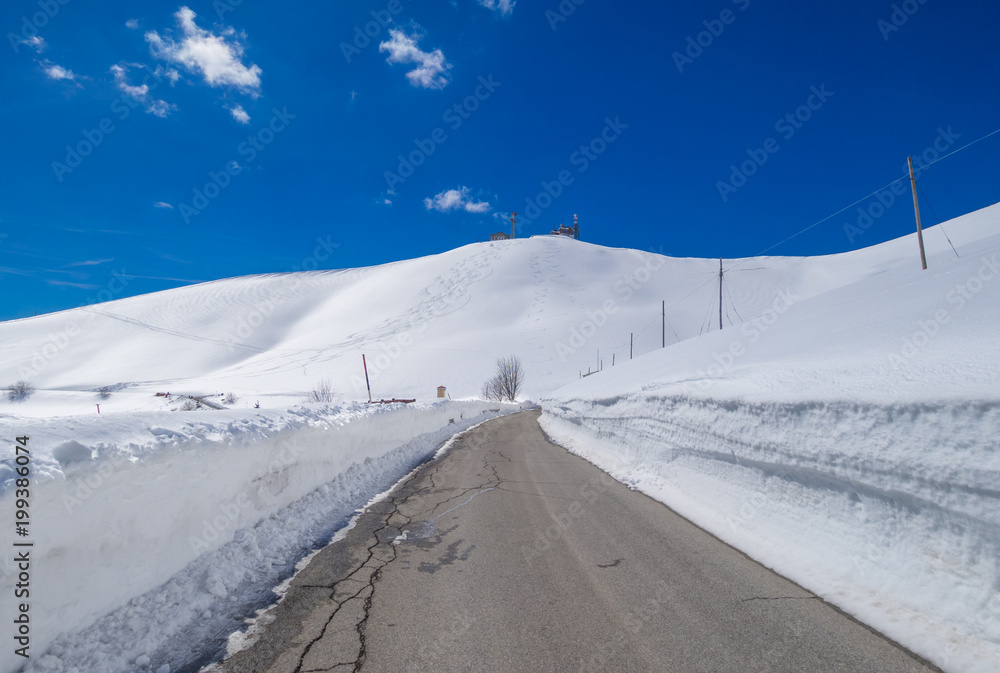 Rieti (Italy) - The summit of Monte Terminillo with snow. 2216 meters ...