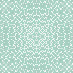 Abstract geometry pattern in Arabian style. Seamless vector background. White and blue graphic ornament