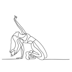 Sticker - sketch of a girl dancing a dance on a white background