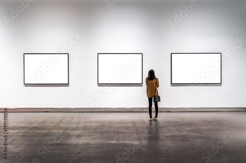 Cuadros en Lienzo interior of gallery with blank frame