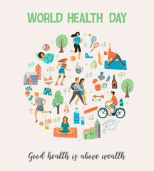 Wall Mural - World Health Day. Healthy lifestyle.