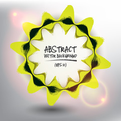 Wall Mural - Abstract vector background. Green vector hand drawn brush strokes in circular form. Isolated with realistic light and shadow on the light panel. Vector illustration. Eps 10.
