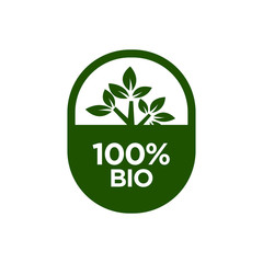 Poster - 100% Bio icon. Vector illustration.