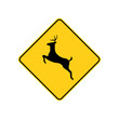 USA traffic road sign. deer crossing ahead. vector illustration