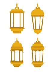 Wall Mural - set lanterns gold icons