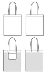 ECO BAG fashion flat technical drawing template