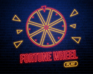 Wall Mural - fortune neon button play