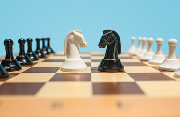 Wall Mural - The chess board and game concept of business ideas and competition.