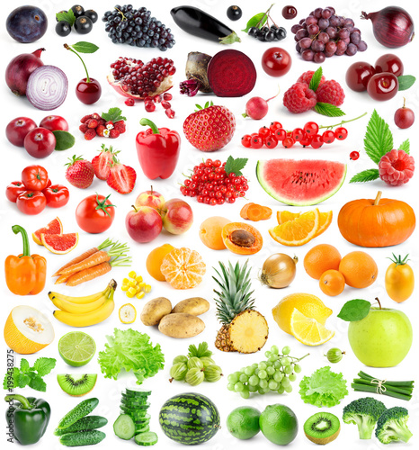 Plakat owoce   rozne-owoce-na-bialym-tle