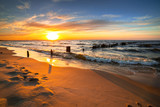 Fototapeta Fototapety z morzem do Twojej sypialni - Sunset ovet the Baltic sea beach in Poland