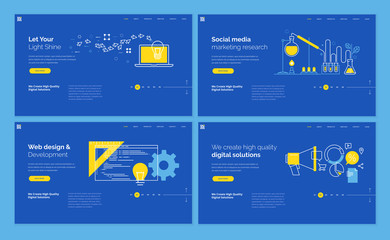 Set of website template designs. Modern vector illustration concepts of web page design for website and mobile website development. Easy to edit and customize.