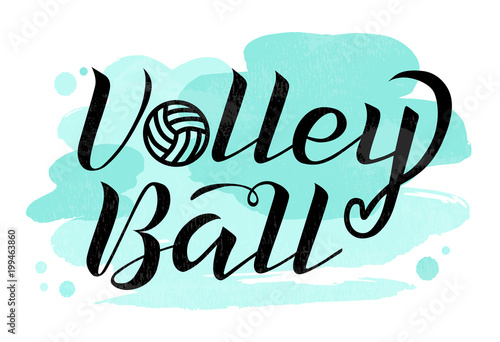 Volleyball Black Lettering On White Background Vector