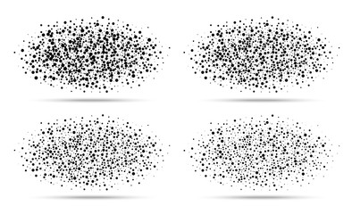 Wall Mural - set of oval blots with circle dots, vector illustration