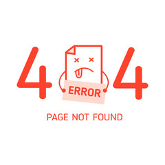 Wall Mural - 404 error with character error design template for website in white background graphic