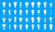 Bulb icon blue set vector