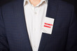 © Майя Руднева - Businessman shows business card with the inscription:SECURITY BREACH