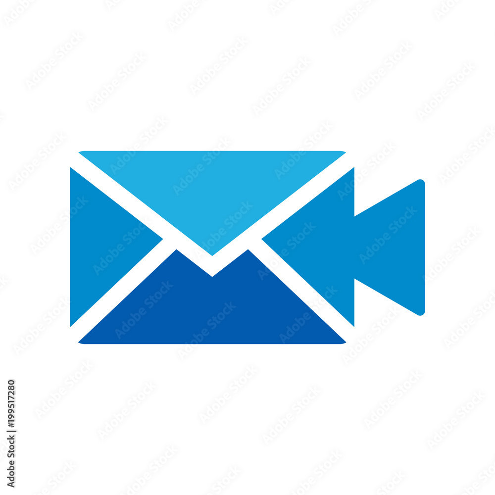 Mail Video Logo Icon Design