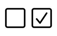 Checkbox Set With Blank And Checked Checkbox Line Art Vector Icon For Apps And Websites