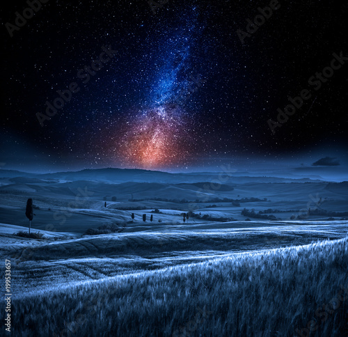 Milky way and field in Ital...