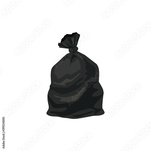 Fotomural Trash bag vector illustration isolated on white background.