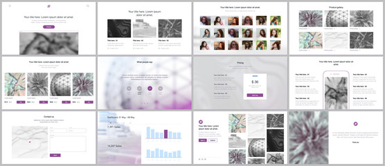Wall Mural - Set of vector templates for website design, minimal presentations, portfolio. Simple elements on white background. Templates for presentation slides, flyer, leaflet, brochure cover, annual report.
