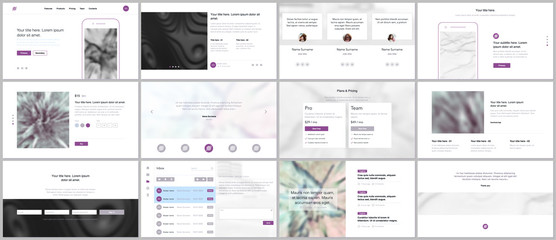 Set of vector templates for website design, minimal presentations, portfolio. Simple elements on white background. Templates for presentation slides, flyer, leaflet, brochure cover, annual report.