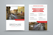 © olegphotor - design of the cover and back side of the business brochure with a place for photo and red design elements